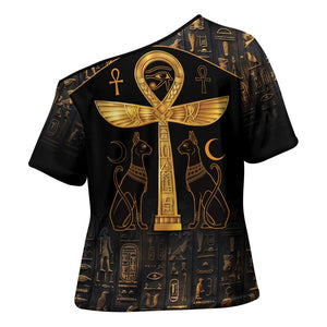 Ankh with Eye of Horus Cross Shoulder Shirt Ancient Egypt Culture