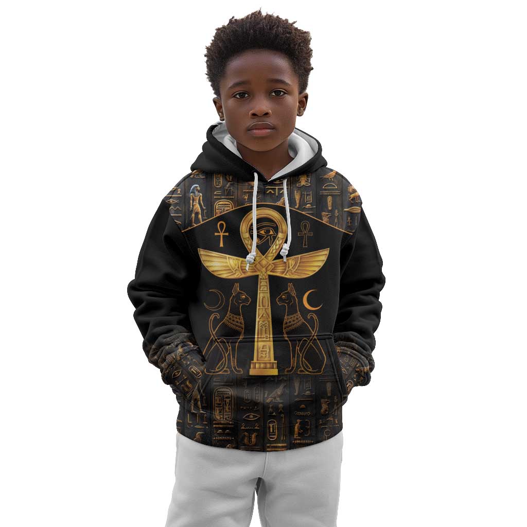 Ankh with Eye of Horus Kid Hoodie Ancient Egypt Culture