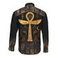 Ankh with Eye of Horus Long Sleeve Button Shirt Ancient Egypt Culture
