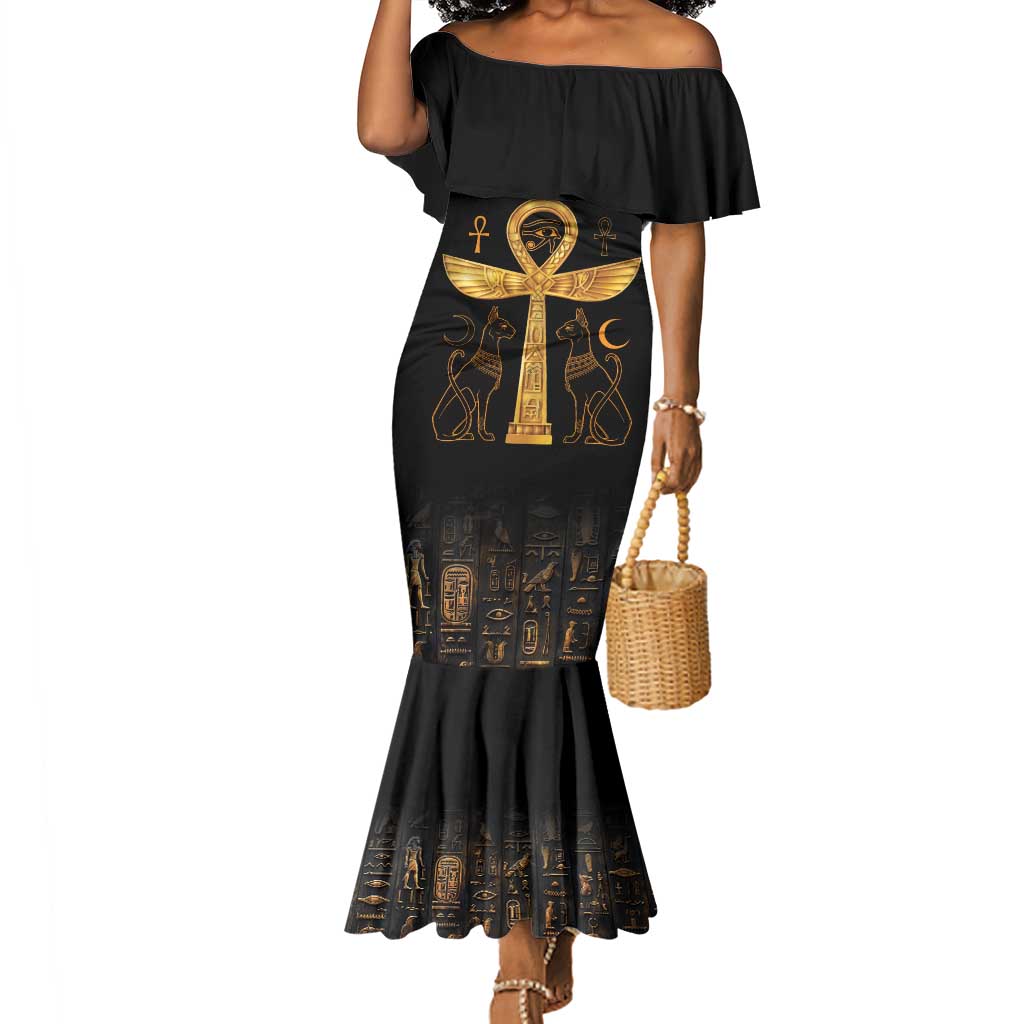 Ankh with Eye of Horus Mermaid Dress Ancient Egypt Culture