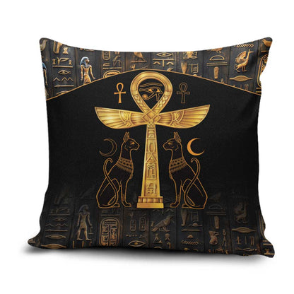 Ankh with Eye of Horus Pillow Cover Ancient Egypt Culture