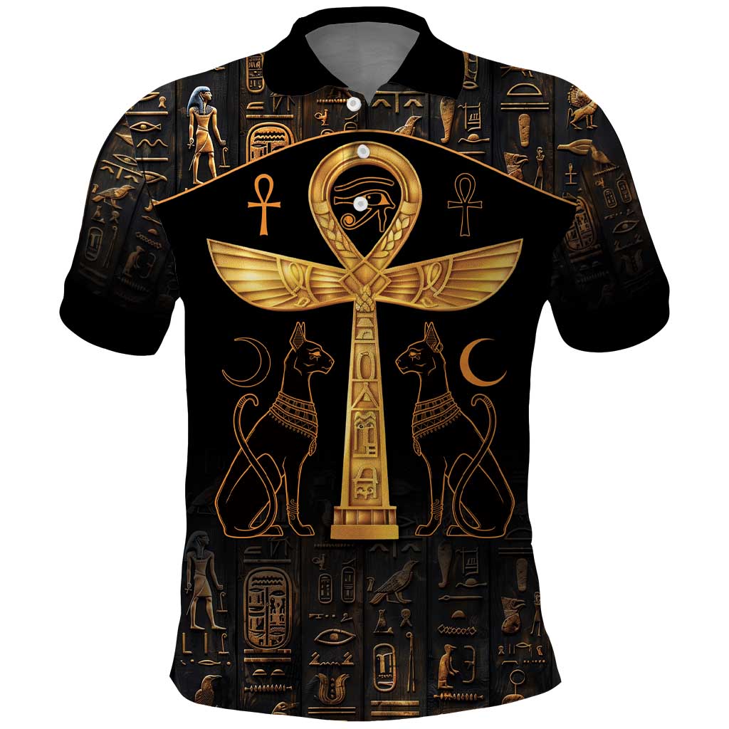 Ankh with Eye of Horus Polo Shirt Ancient Egypt Culture