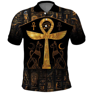 Ankh with Eye of Horus Polo Shirt Ancient Egypt Culture