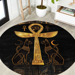 Ankh with Eye of Horus Round Carpet Ancient Egypt Culture