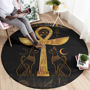 Ankh with Eye of Horus Round Carpet Ancient Egypt Culture