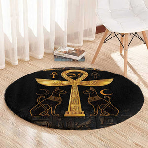 Ankh with Eye of Horus Round Carpet Ancient Egypt Culture