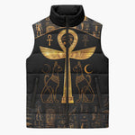 Ankh with Eye of Horus Sleeveless Puffer Jacket Ancient Egypt Culture