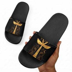 Ankh with Eye of Horus Slide Sandals Ancient Egypt Culture