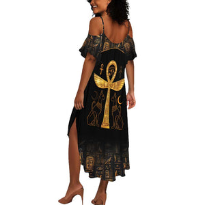 Ankh with Eye of Horus Summer Maxi Dress Ancient Egypt Culture