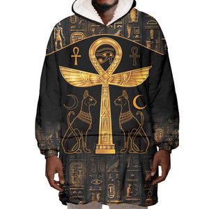 Ankh with Eye of Horus Wearable Blanket Hoodie Ancient Egypt Culture