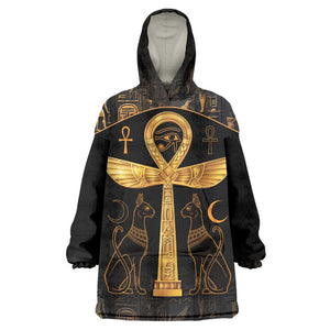 Ankh with Eye of Horus Wearable Blanket Hoodie Ancient Egypt Culture