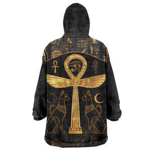 Ankh with Eye of Horus Wearable Blanket Hoodie Ancient Egypt Culture