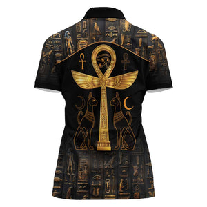 Ankh with Eye of Horus Women Polo Shirt Ancient Egypt Culture