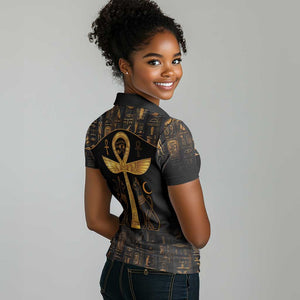 Ankh with Eye of Horus Women Polo Shirt Ancient Egypt Culture