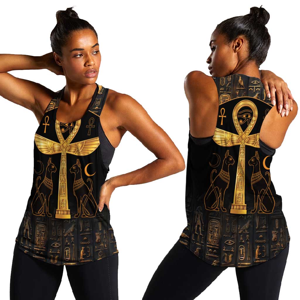 Ankh with Eye of Horus Women Racerback Tank Ancient Egypt Culture