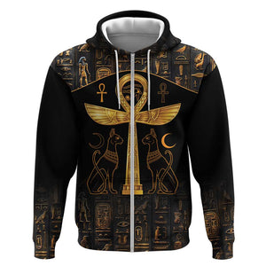 Ankh with Eye of Horus Zip Hoodie Ancient Egypt Culture