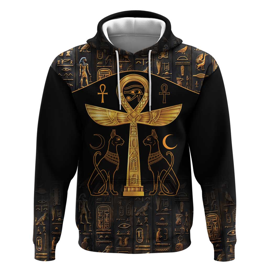 Ankh with Eye of Horus Zip Hoodie Ancient Egypt Culture