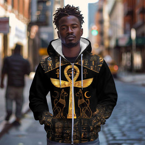 Ankh with Eye of Horus Zip Hoodie Ancient Egypt Culture