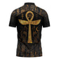 Ankh with Eye of Horus Zipper Polo Shirt Ancient Egypt Culture