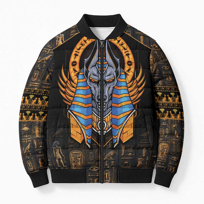 Egyptian Anubis Bomber Puffer Jacket Ancient Egypt Culture