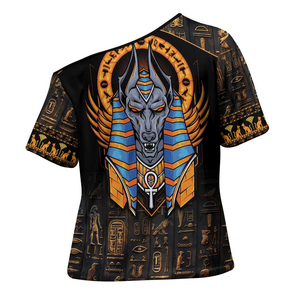 Egyptian Anubis Cross Shoulder Shirt Ancient Egypt Culture