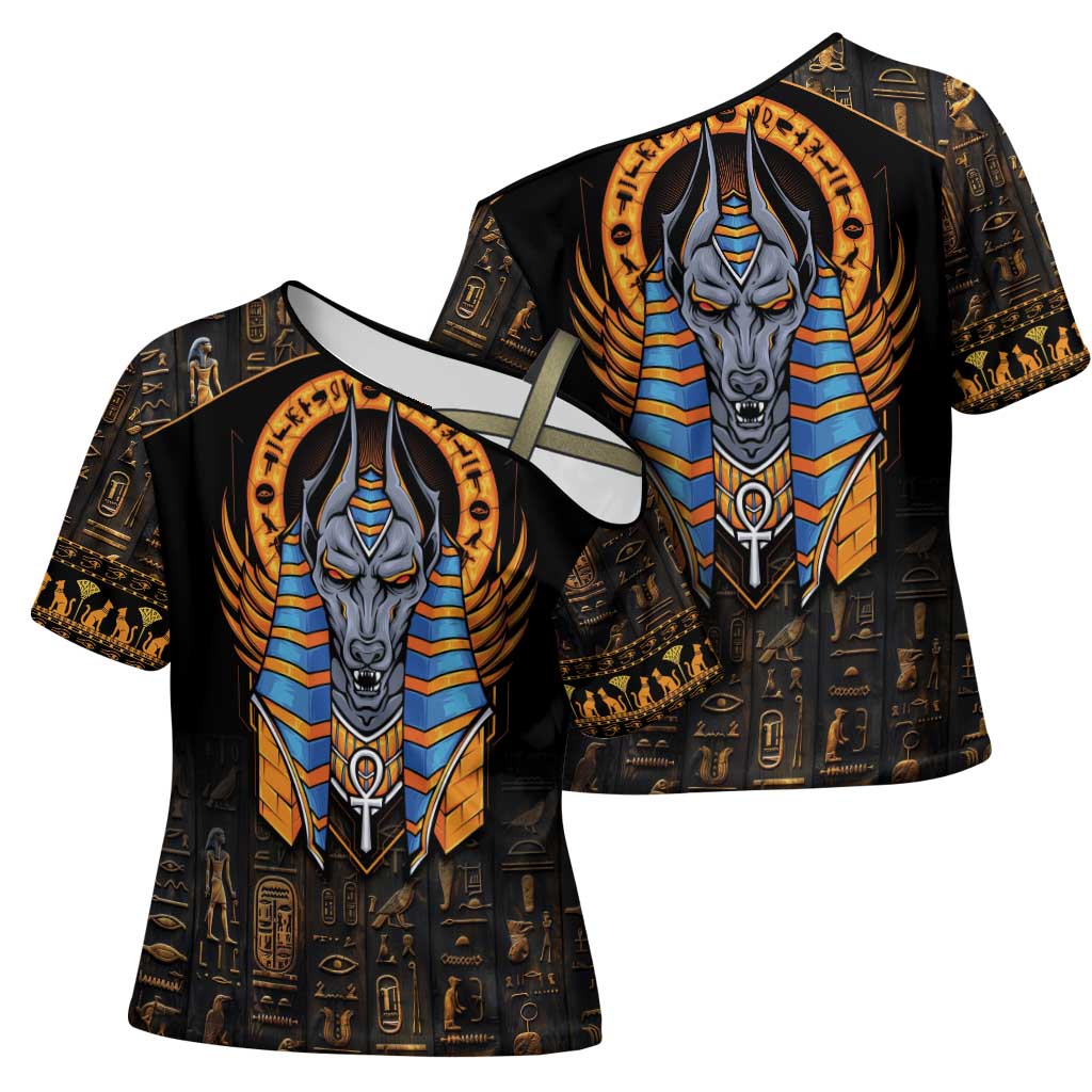 Egyptian Anubis Cross Shoulder Shirt Ancient Egypt Culture