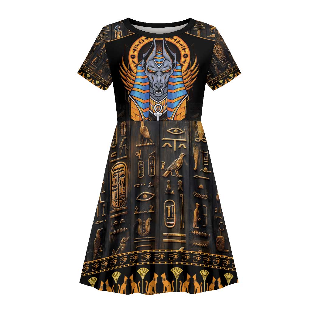 Egyptian Anubis Kid Short Sleeve Dress Ancient Egypt Culture