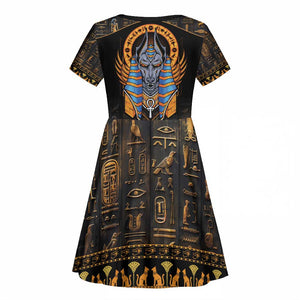 Egyptian Anubis Kid Short Sleeve Dress Ancient Egypt Culture