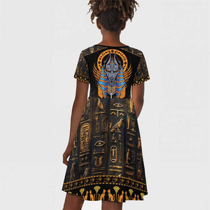 Egyptian Anubis Kid Short Sleeve Dress Ancient Egypt Culture