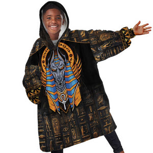 Egyptian Anubis KId Wearable Blanket Hoodie Ancient Egypt Culture