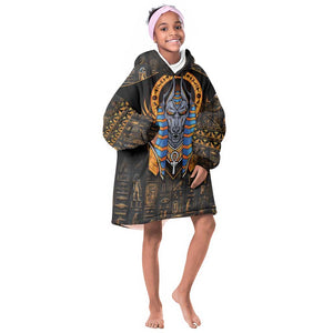 Egyptian Anubis KId Wearable Blanket Hoodie Ancient Egypt Culture