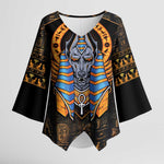 Egyptian Anubis Kimono Sleeve Blouse Ancient Egypt Culture