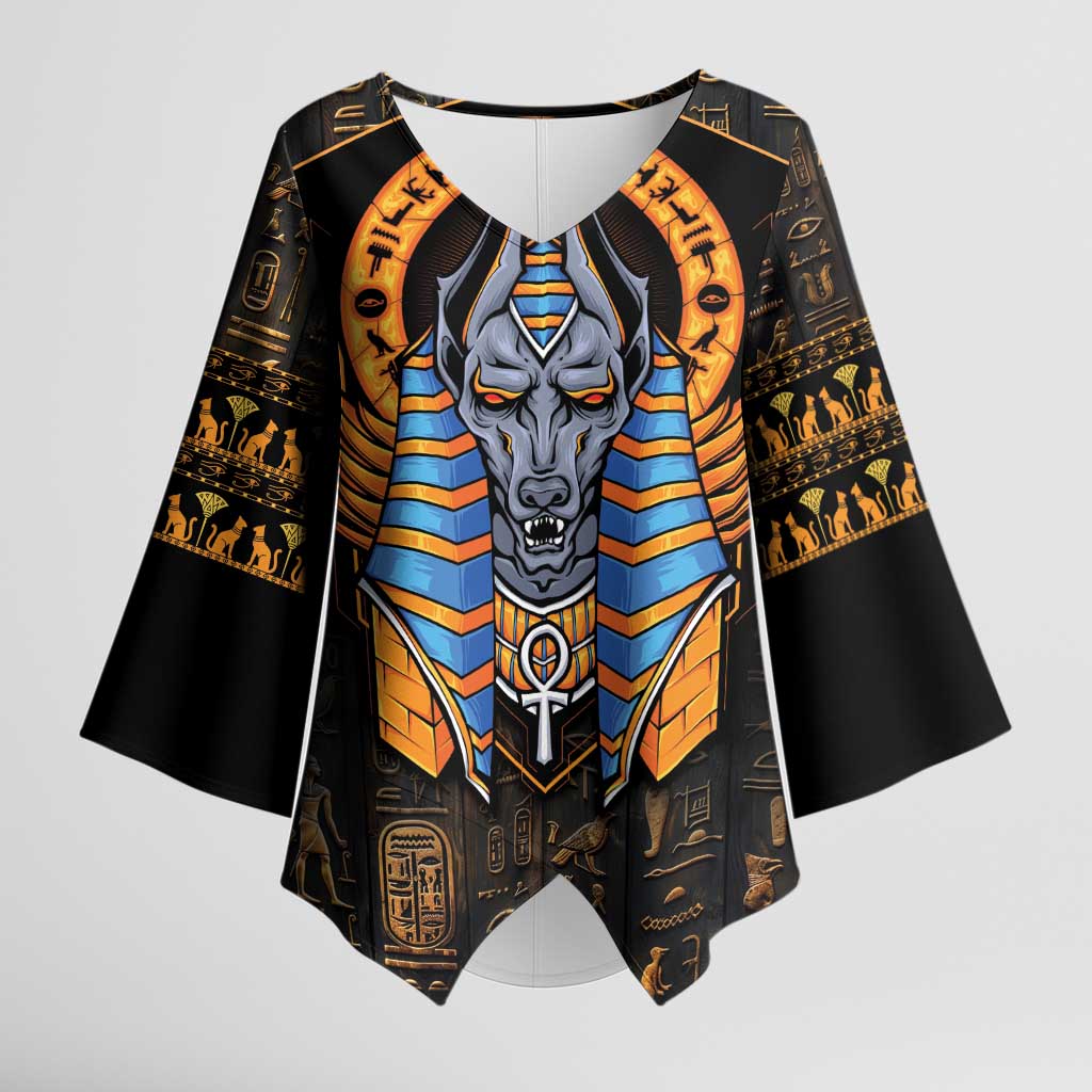 Egyptian Anubis Kimono Sleeve Blouse Ancient Egypt Culture