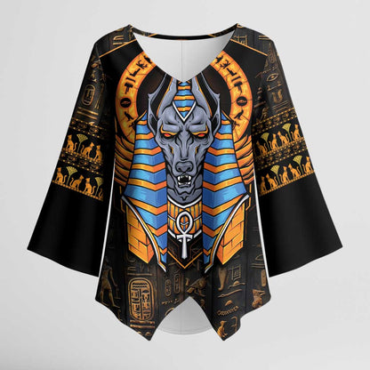 Egyptian Anubis Kimono Sleeve Blouse Ancient Egypt Culture