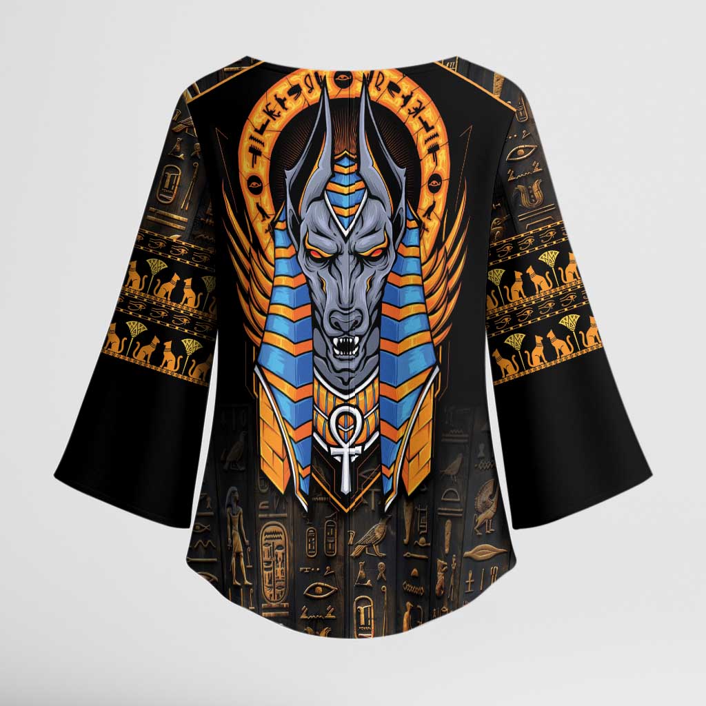 Egyptian Anubis Kimono Sleeve Blouse Ancient Egypt Culture