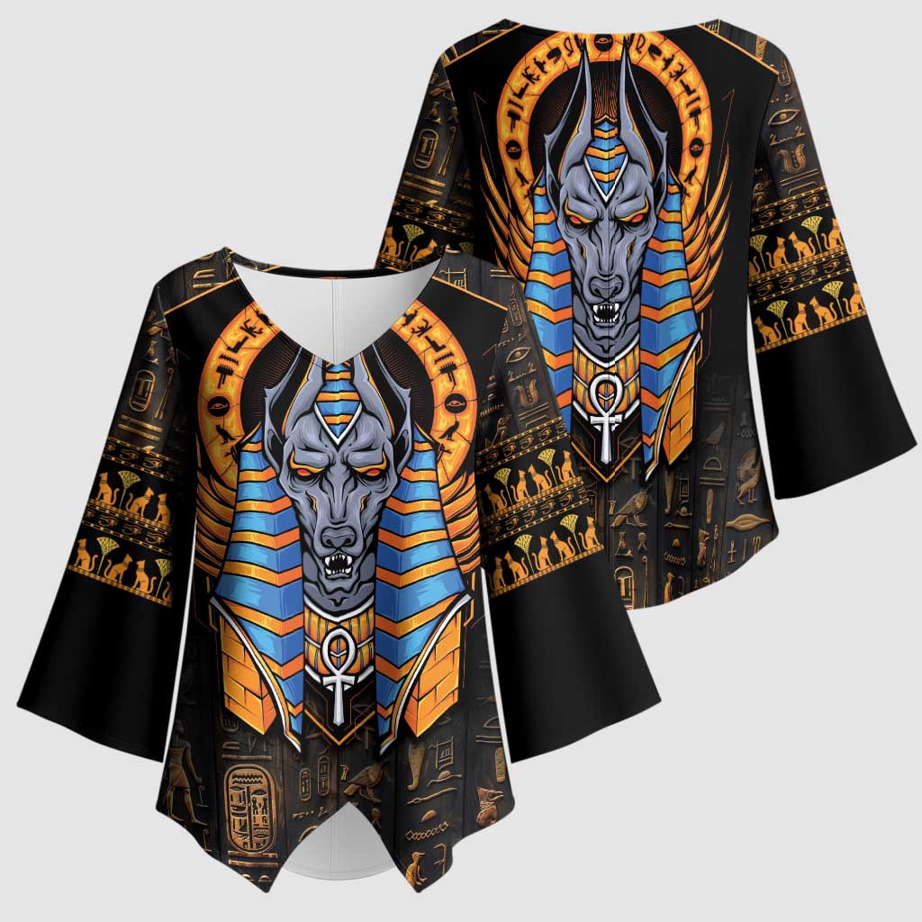 Egyptian Anubis Kimono Sleeve Blouse Ancient Egypt Culture