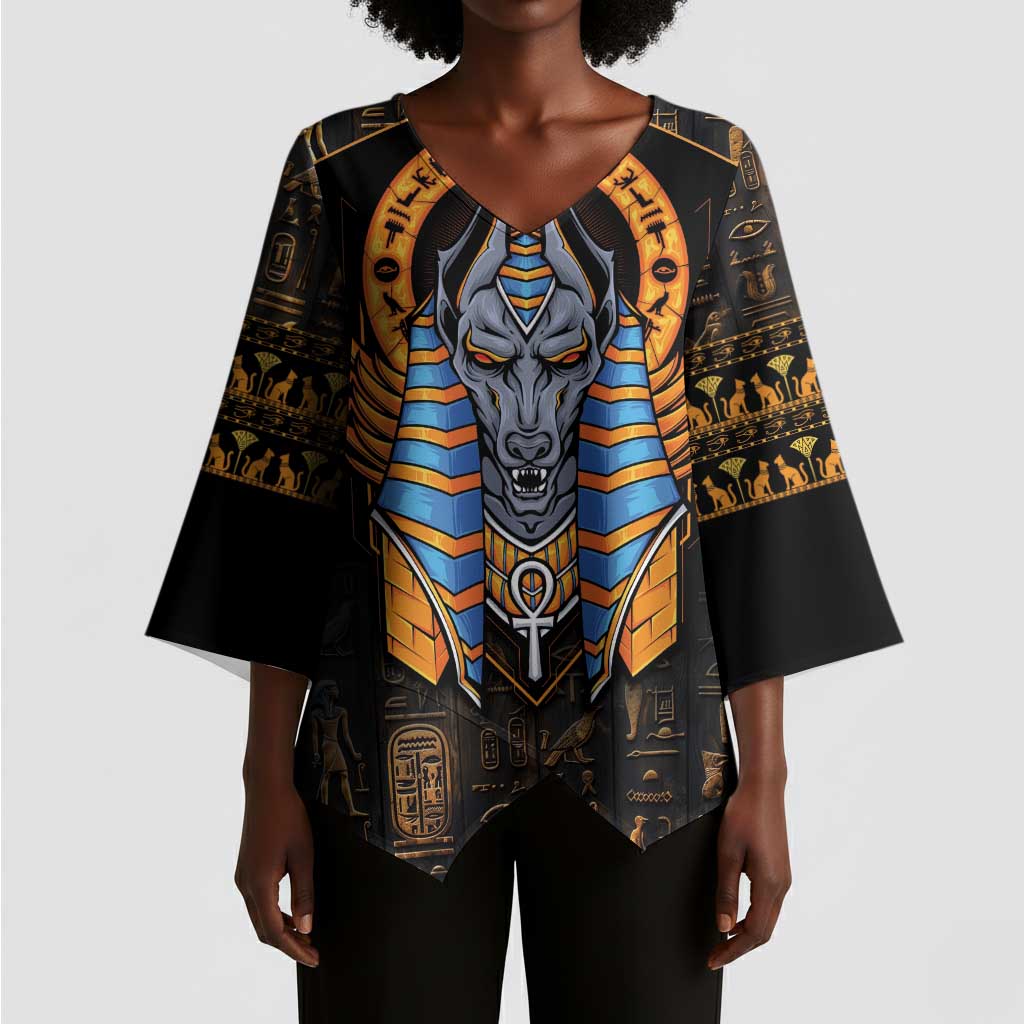 Egyptian Anubis Kimono Sleeve Blouse Ancient Egypt Culture