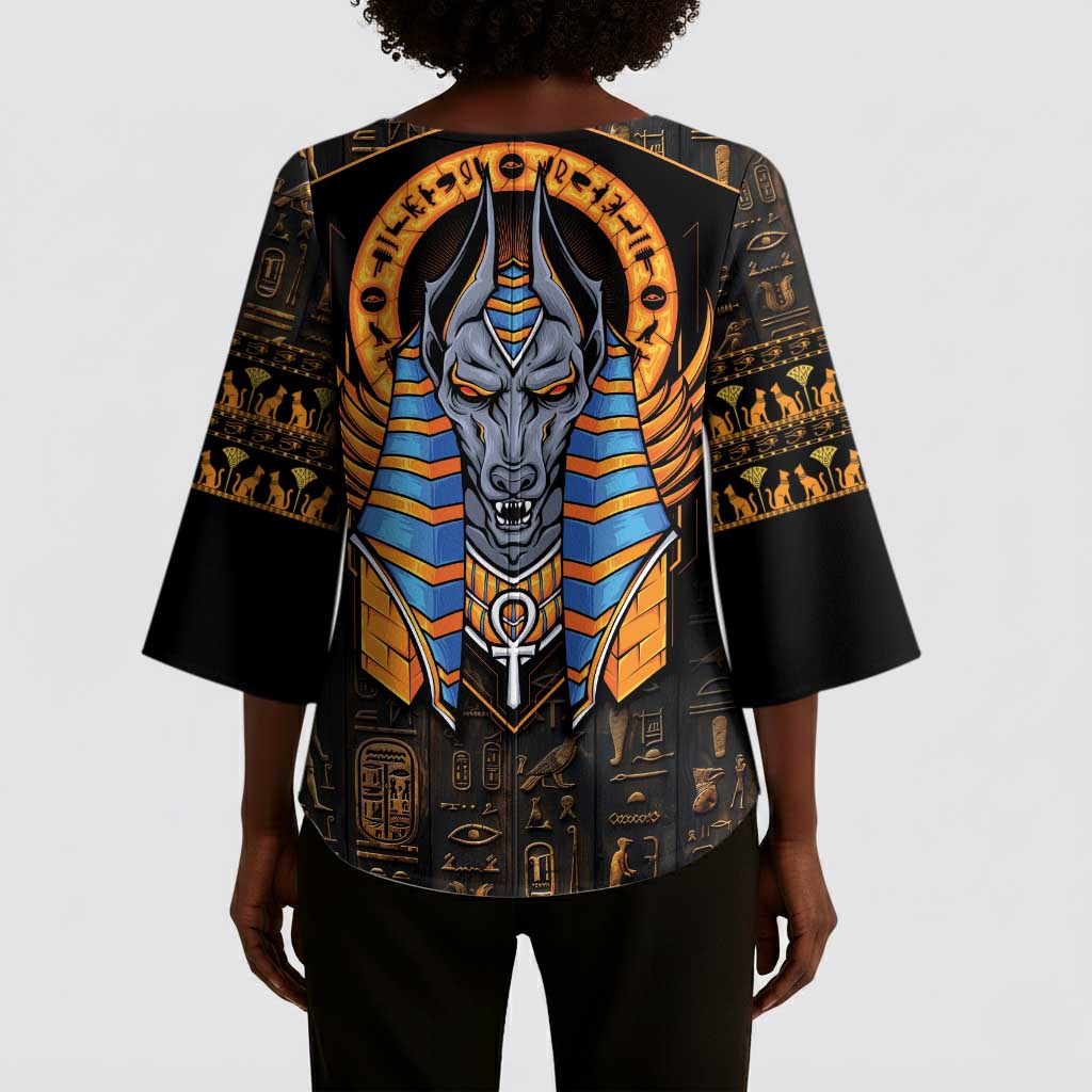 Egyptian Anubis Kimono Sleeve Blouse Ancient Egypt Culture