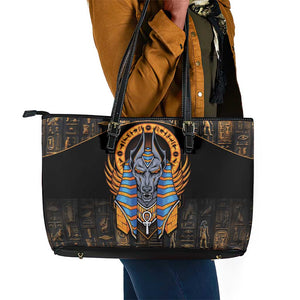 Egyptian Anubis Leather Tote Bag Ancient Egypt Culture