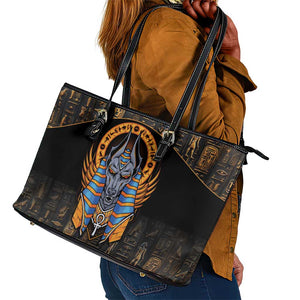 Egyptian Anubis Leather Tote Bag Ancient Egypt Culture