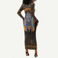 Egyptian Anubis Long Sleeve Bodycon Dress Ancient Egypt Culture LT9