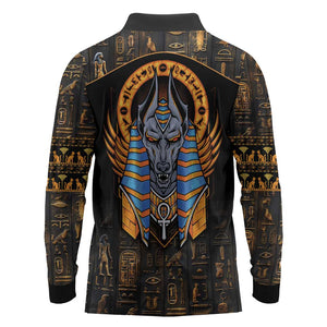 Egyptian Anubis Long Sleeve Polo Shirt Ancient Egypt Culture