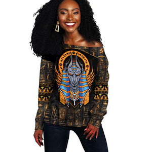 Egyptian Anubis Off Shoulder Sweater Ancient Egypt Culture