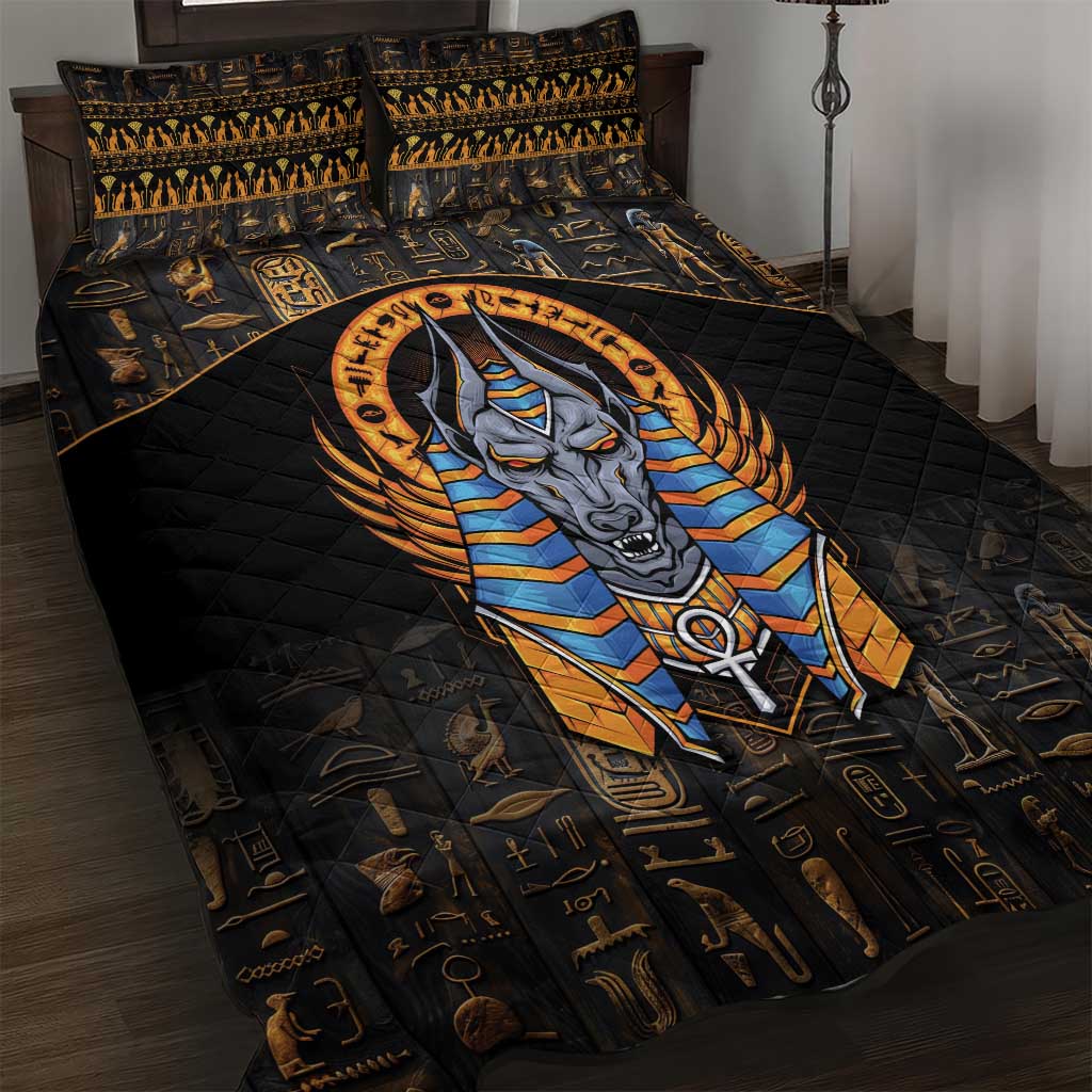 Egyptian Anubis Quilt Bed Set Ancient Egypt Culture