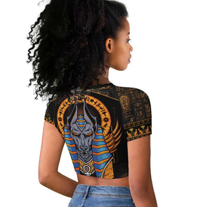 Egyptian Anubis Raglan Cropped T shirt Ancient Egypt Culture