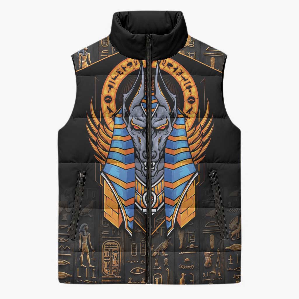 Egyptian Anubis Sleeveless Puffer Jacket Ancient Egypt Culture