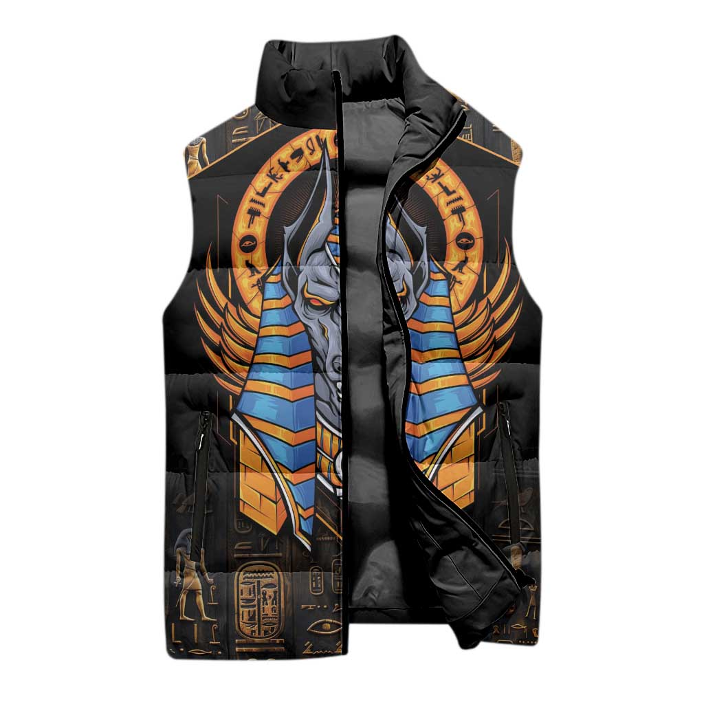 Egyptian Anubis Sleeveless Puffer Jacket Ancient Egypt Culture