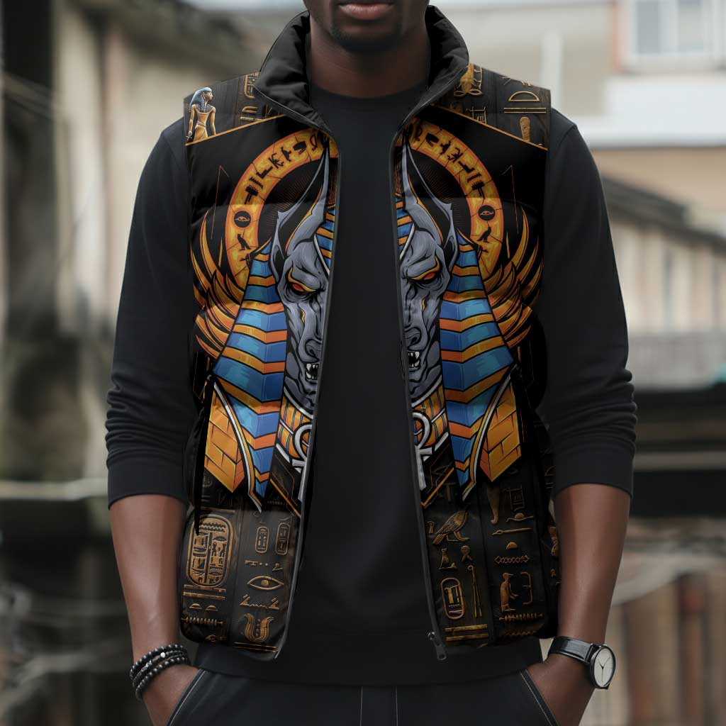 Egyptian Anubis Sleeveless Puffer Jacket Ancient Egypt Culture
