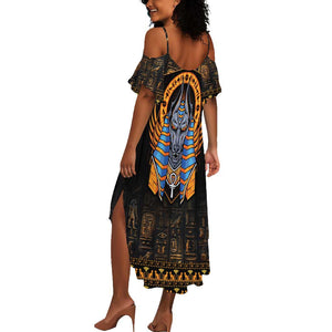 Egyptian Anubis Summer Maxi Dress Ancient Egypt Culture