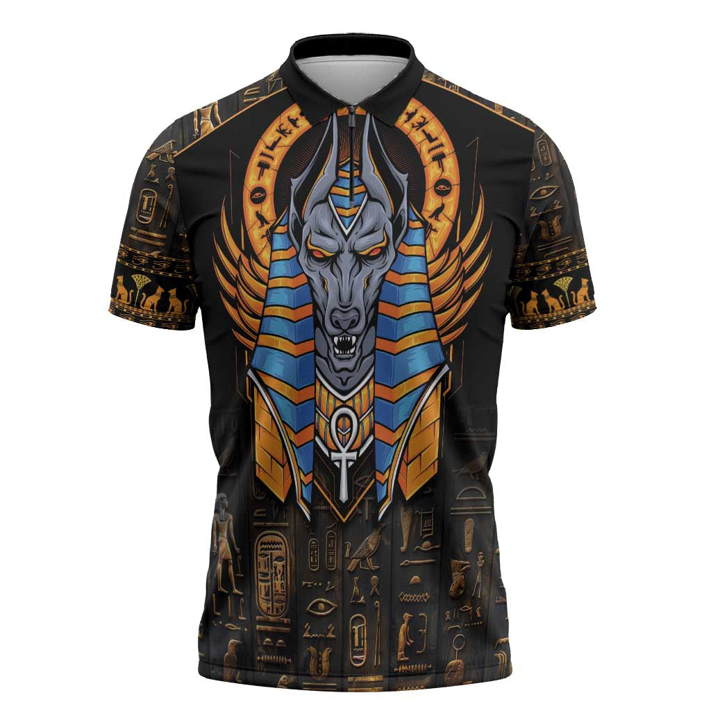 Egyptian Anubis Zipper Polo Shirt Ancient Egypt Culture